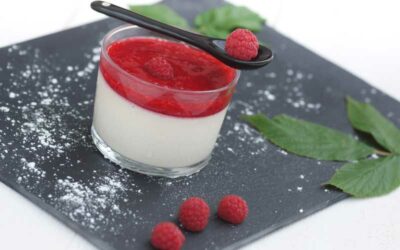 Panacotta au coulis de framboise